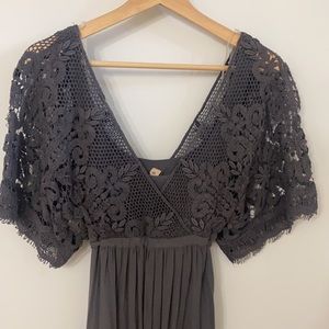 Bailey 44 charcoal V neck dress